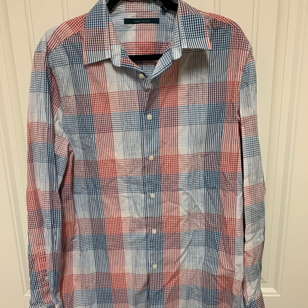 Perry Ellis Plaid Button Down